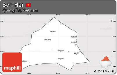 Silver Style Simple Map of Ben Hai, cropped outside
