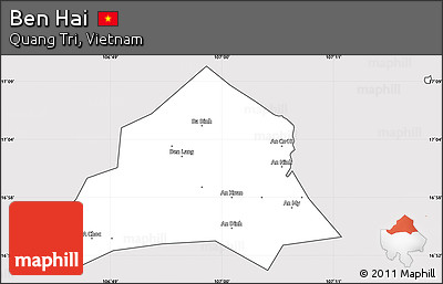Silver Style Simple Map of Ben Hai, cropped outside