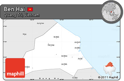 Silver Style Simple Map of Ben Hai