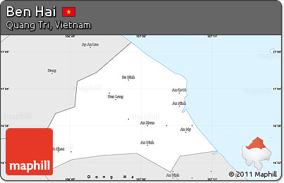 Silver Style Simple Map of Ben Hai