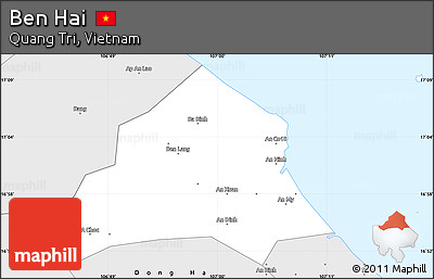 Silver Style Simple Map of Ben Hai