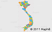 Political Simple Map of Vietnam, cropped outside