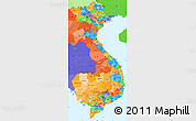 Political Simple Map of Vietnam, political shades outside