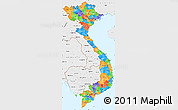 Political Simple Map of Vietnam, single color outside, borders and labels