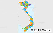 Political Simple Map of Vietnam, single color outside