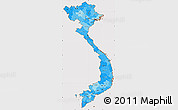 Political Shades Simple Map of Vietnam, cropped outside