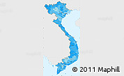 Political Shades Simple Map of Vietnam, single color outside