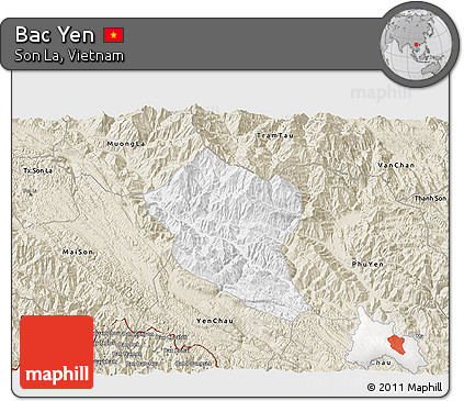 Classic Style 3D Map of Bac Yen