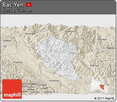 Classic Style 3D Map of Bac Yen