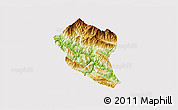 Physical 3D Map of Bac Yen, cropped outside