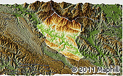 Physical 3D Map of Bac Yen, darken