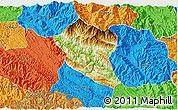 Physical 3D Map of Bac Yen, political outside