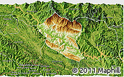 Physical 3D Map of Bac Yen, satellite outside