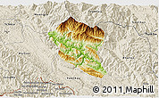 Physical 3D Map of Bac Yen, shaded relief outside