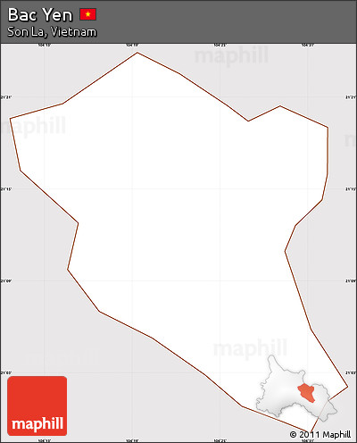 Classic Style Simple Map of Bac Yen, cropped outside