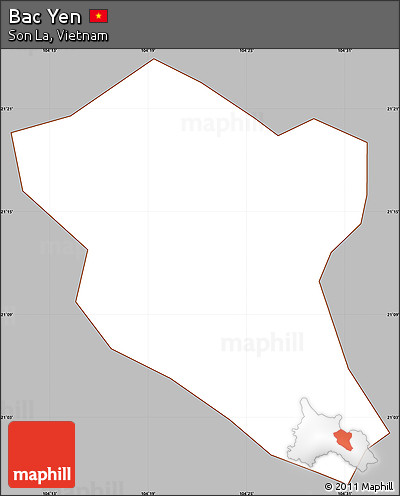 Gray Simple Map of Bac Yen, cropped outside
