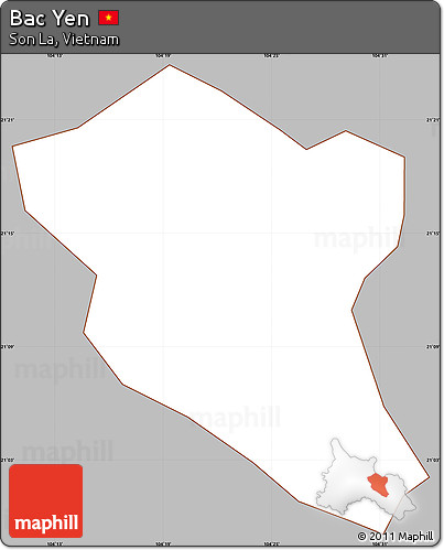Gray Simple Map of Bac Yen, cropped outside