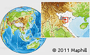 Physical Location Map of Moc Chau, highlighted country, highlighted parent region