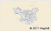 Classic Style 3D Map of Muong La, single color outside
