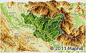 Satellite 3D Map of Muong La, physical outside