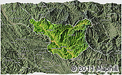 Satellite 3D Map of Muong La, semi-desaturated