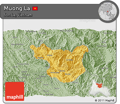 Savanna Style 3D Map of Muong La