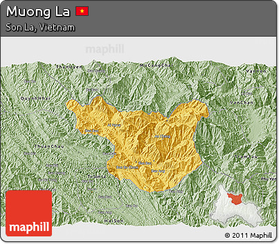 Savanna Style 3D Map of Muong La