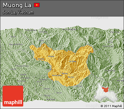 Savanna Style 3D Map of Muong La