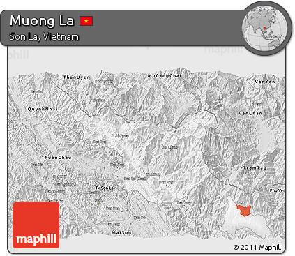 Silver Style 3D Map of Muong La