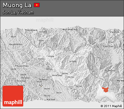 Silver Style 3D Map of Muong La