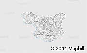 Silver Style 3D Map of Muong La, single color outside