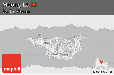 Gray Panoramic Map of Muong La, single color outside