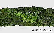 Satellite Panoramic Map of Muong La, darken