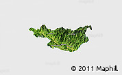 Satellite Panoramic Map of Muong La, single color outside