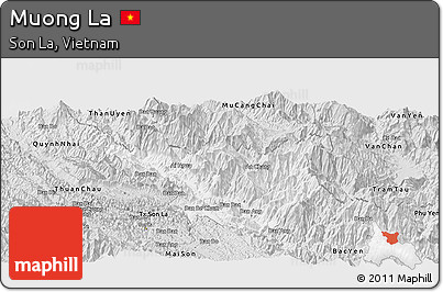 Silver Style Panoramic Map of Muong La