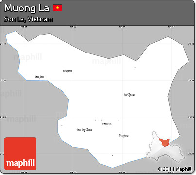 Gray Simple Map of Muong La, single color outside