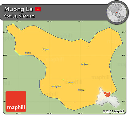 Savanna Style Simple Map of Muong La, cropped outside