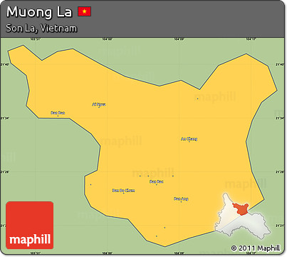Savanna Style Simple Map of Muong La, cropped outside