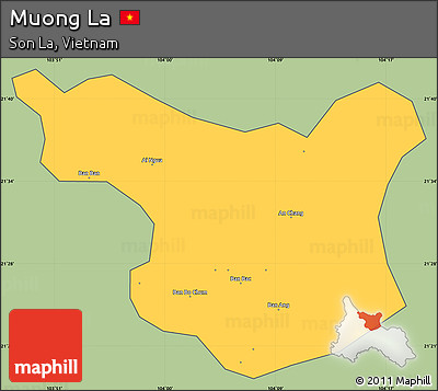 Savanna Style Simple Map of Muong La, cropped outside