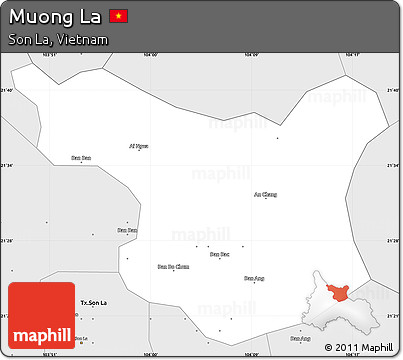 Silver Style Simple Map of Muong La