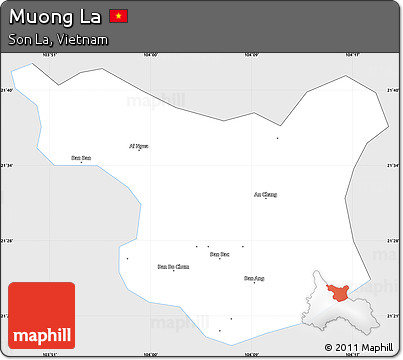 Silver Style Simple Map of Muong La, single color outside
