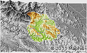Physical 3D Map of Phu Yen, desaturated