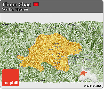 Savanna Style 3D Map of Thuan Chau