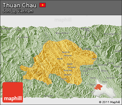 Savanna Style 3D Map of Thuan Chau