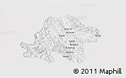 Silver Style 3D Map of Thuan Chau, single color outside