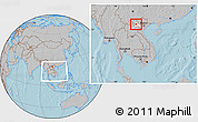Gray Location Map of Thuan Chau, highlighted parent region, within the entire country, hill shading