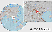 Gray Location Map of Thuan Chau, highlighted parent region, hill shading