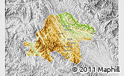 Physical Map of Thuan Chau, lighten, desaturated