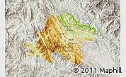 Physical Map of Thuan Chau, lighten, semi-desaturated