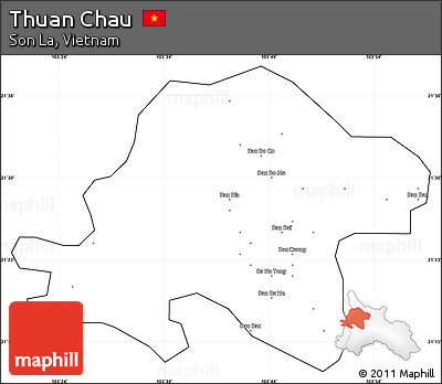 Blank Simple Map of Thuan Chau, cropped outside